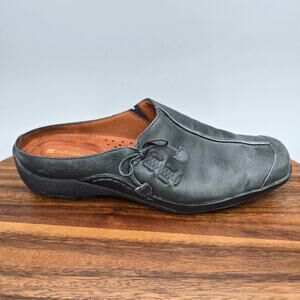 Naturalizer Shoes Women's 7 Wide Leather Bow Detail Slip On Comfort Mule Clogs